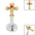 Titanium Internally Threaded Labrets 1.2mm - Titanium Claw Set Jewelled Cross - SKU 69883