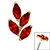 Titanium Claw Set Marquise Jewelled Leaf for Internal Thread Shafts in 1.2mm 1.2mm / Gold Titanium / Garnet - alternative image