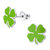 Sterling Silver 4 Leaf Clover Ear Stud Earrings ES65 - SKU 69930