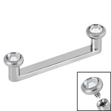 Titanium Internally Threaded Flat Surface Barbells with Titanium Jewelled Disk - SKU 71855