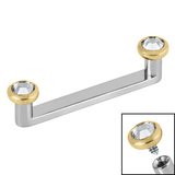 Titanium Internally Threaded Flat Surface Barbells with Titanium Jewelled Disk - SKU 71862