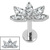Titanium Internally Threaded Labrets 1.2mm - Titanium Jewelled Lotus Marquise Fan - SKU 71867