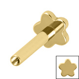 Titanium Internal Thread Labret Post with Flower Base 1.2mm - SKU 72118