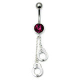 Belly Bar - Handcuffs (TUPD104) 1.6mm, 10mm, Purple
