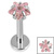 Titanium Internally Threaded Labrets 1.2mm - Titanium 4mm Claw Set CZ Jewelled Star - SKU 72245