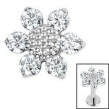 Titanium Internal Jewelled Golden Daisy Top - SKU 72348