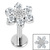 Titanium Internally Threaded Labrets 1.2mm - Titanium Jewelled Golden Daisy - SKU 72350