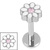Titanium Internally Threaded Labrets 1.2mm - Titanium Jewelled Hazy Daisy - SKU 72396