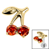 Titanium Internal Jewelled Cherries Top - SKU 72403