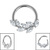 Titanium Marquise Jewelled Leaf Vine Hinged Ring - SKU 72422