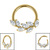 Titanium Marquise Jewelled Leaf Vine Hinged Ring - SKU 72424
