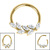 Titanium Marquise Jewelled Leaf Vine Hinged Ring - SKU 72425