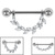 Titanium Marquise Jewelled Leaf Vine Nipple Bar - SKU 72426