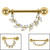 Titanium Marquise Jewelled Leaf Vine Nipple Bar - SKU 72427