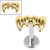 Titanium Internally Threaded Labrets 1.2mm - Titanium Emrys Vampire Fangs - SKU 72455