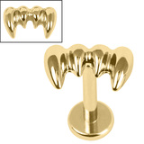 Titanium Internally Threaded Labrets 1.2mm - Titanium Emrys Vampire Fangs - SKU 72463