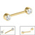 Titanium Threadless Double Jewelled Nipple Bar - Front Facing Jewelled Disks - SKU 72471