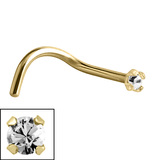 Steel Claw Set Jewelled Nose Studs - SKU 72474