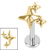 Titanium Internally Threaded Labrets 1.2mm - Titanium Three Kings Star - SKU 72488