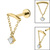 Titanium Internally Threaded Labrets 1.2mm - Titanium Concealed Jewel Chain Top - SKU 72511