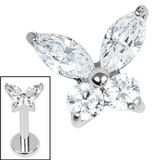 Titanium Internal Jewelled Queen Butterfly Top - SKU 72517