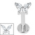 Titanium Internally Threaded Labrets 1.2mm - Titanium Jewelled Queen Butterfly - SKU 72520
