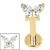 Titanium Internally Threaded Labrets 1.2mm - Titanium Jewelled Queen Butterfly - SKU 72531