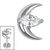 Titanium Internal Jewelled Trekking Crescent Moon Top - SKU 72537