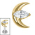 Titanium Internal Jewelled Trekking Crescent Moon Top - SKU 72538