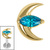Titanium Internal Jewelled Trekking Crescent Moon Top - SKU 72540