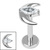 Titanium Internally Threaded Labrets 1.2mm - Titanium Jewelled Trekking Crescent Moon - SKU 72546