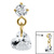Titanium Internal Jewelled Solitaire with Heart Charm - SKU 72598