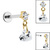 Titanium Internally Threaded Labrets 1.2mm - Titanium Jewelled Solitaire with Heart Charm - SKU 72610