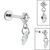 Titanium Internally Threaded Labrets 1.2mm - Titanium Jewelled Solitaire with Marquise Charm - SKU 72614