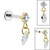 Titanium Internally Threaded Labrets 1.2mm - Titanium Jewelled Solitaire with Marquise Charm - SKU 72624