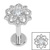 Titanium Internally Threaded Labrets 1.2mm - Titanium Jewelled Lotus Mandala - SKU 72630