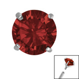 Titanium Claw Set Round CZ Jewel for Internal Thread shafts in 1.2mm - SKU 72690
