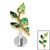 Titanium Internally Threaded Labrets 1.2mm - Titanium Claw Set Jewelled Leaf Vine - SKU 72708