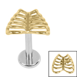 Titanium Internally Threaded Labrets 1.2mm - Titanium Caged Heart - SKU 72793