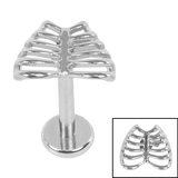 Titanium Internally Threaded Labrets 1.2mm - Titanium Caged Heart - SKU 72798