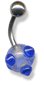 Acrylic Mace Belly Bar 8mm clear blue combination