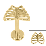 Titanium Internally Threaded Labrets 1.2mm - Titanium Caged Heart - SKU 72806