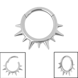 Titanium Punked Hinged Ring 1.2mm, 8mm, Titanium