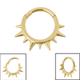Titanium Punked Hinged Ring 1.2mm, 8mm, Gold Titanium