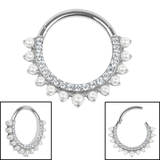 Titanium Arielle Pearl Hinge Ring - SKU 72813