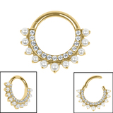 Titanium Arielle Pearl Hinge Ring - SKU 72814