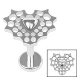 Titanium Internally Threaded Labrets 1.2mm - Titanium Captured Heart - SKU 72826