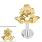 Titanium Internally Threaded Labrets 1.2mm - Titanium Frog - SKU 72843
