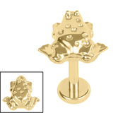 Titanium Internally Threaded Labrets 1.2mm - Titanium Frog - SKU 72855