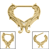 Steel Gabriel Wing Nipple Clicker Ring - SKU 72857
